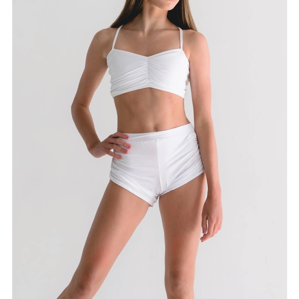 Bluewater Dancewear White Belle Top and Shorts